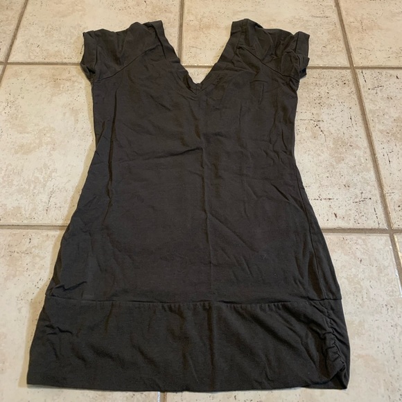 Smart Set V-Neck T-Shirt Dress - Dark Brown Large - Picture 4 of 6